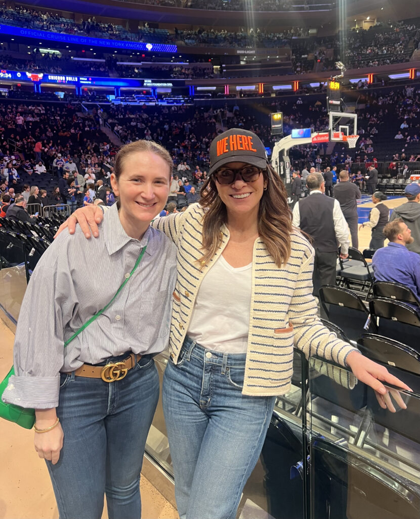Wesley LePatner and Erica Keswin at a Knicks Game in Madison Square Garden